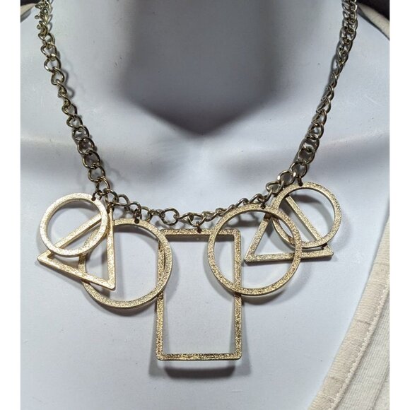 Funky Open Geometric Shape Charm Necklace - Picture 4 of 6